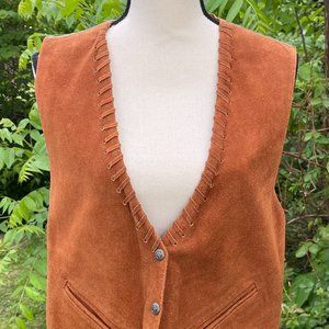 Vintage MonaMode Western Leather Suede Vest Size Medium NWT